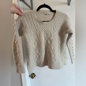 Madewell Cream 100% Wool Knit Sweater